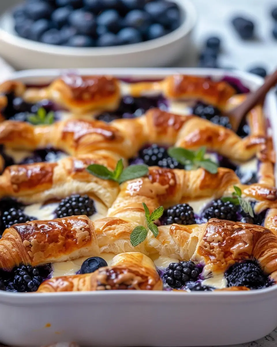 Blueberry Cream Cheese Croissant Casserole: Easy &amp; Indulgent Delight