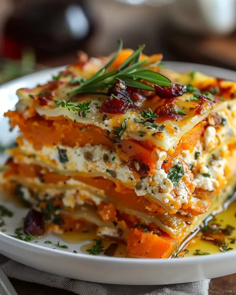 Layered Sweet Potato Butternut Squash Carrot Lasagna