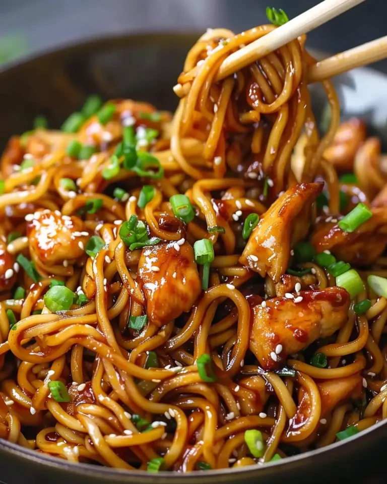 Sticky Garlic Chicken Noodles