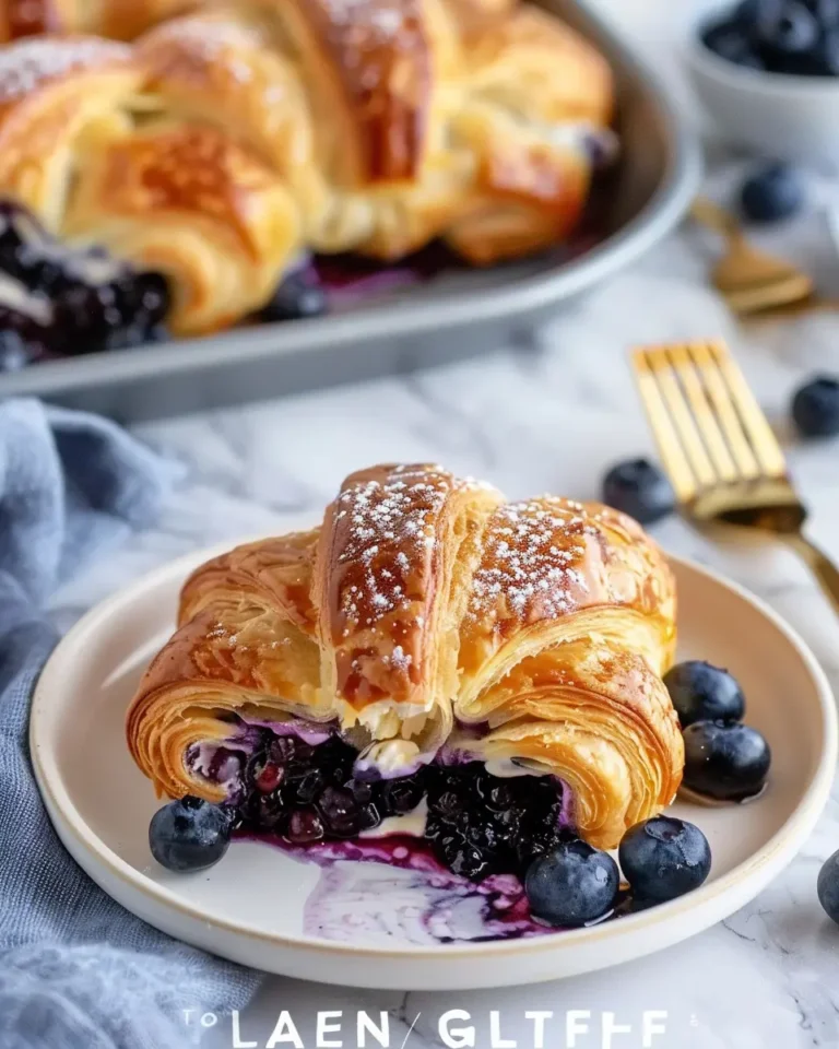 Blueberry Cream Cheese Croissant Casserole