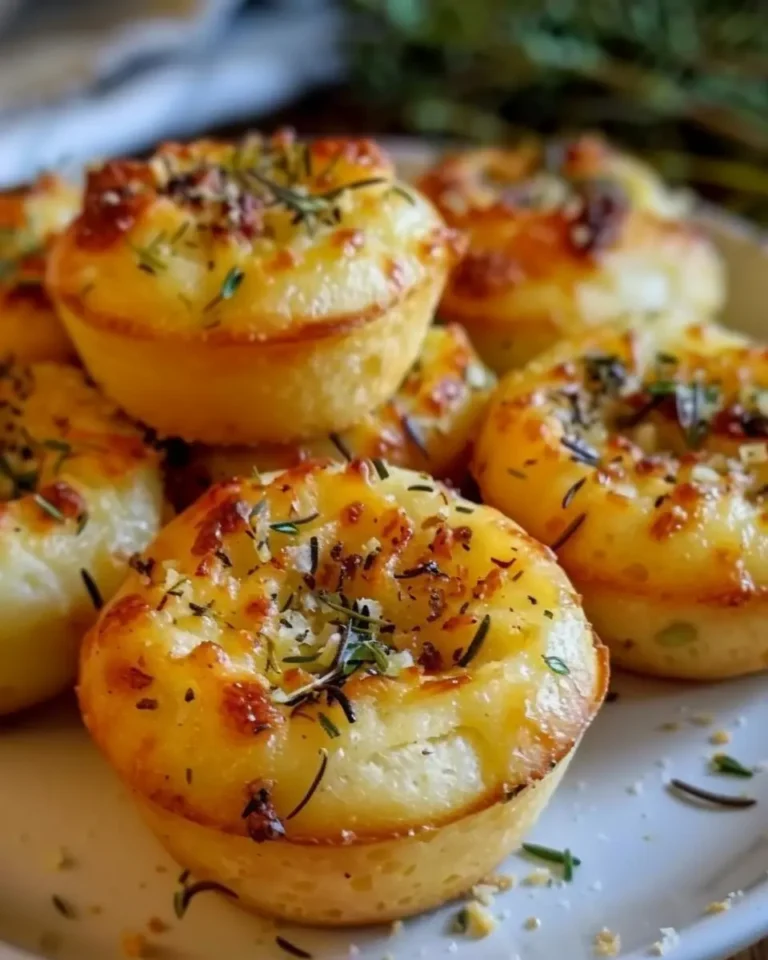 Golden Crust Garlic Rosemary Focaccia Muffins