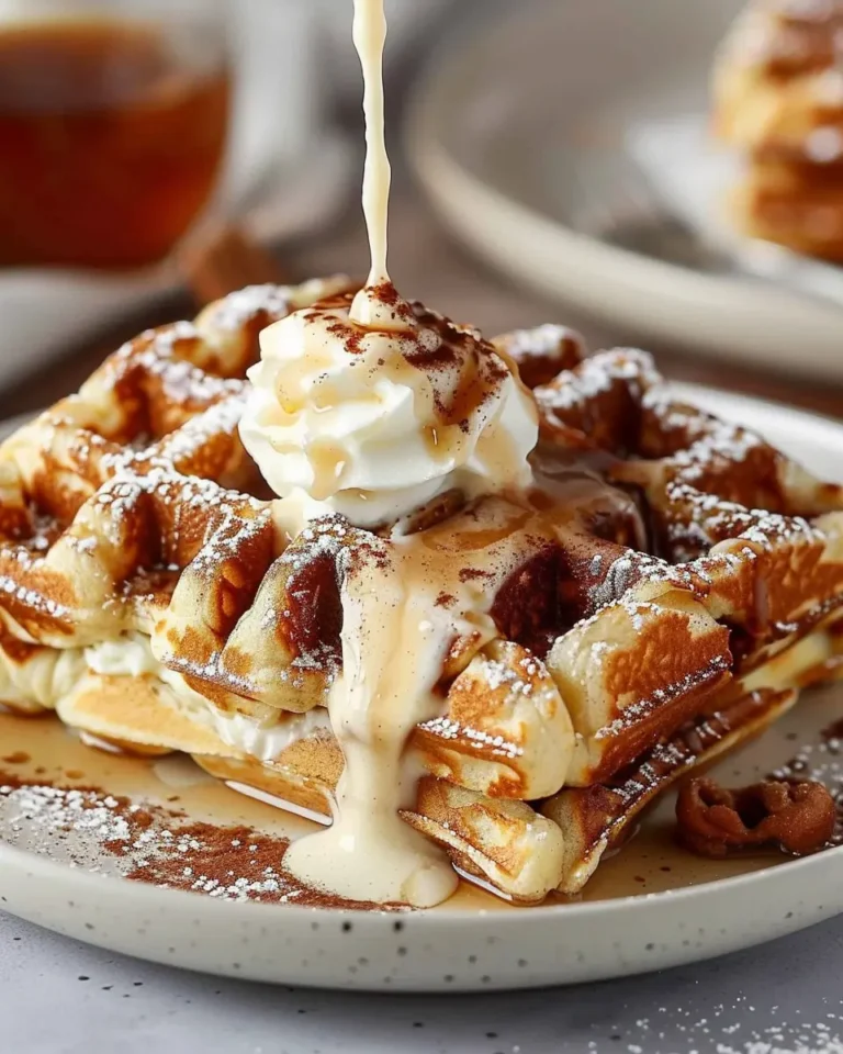 Cinnamon Roll Waffles Cream Cheese