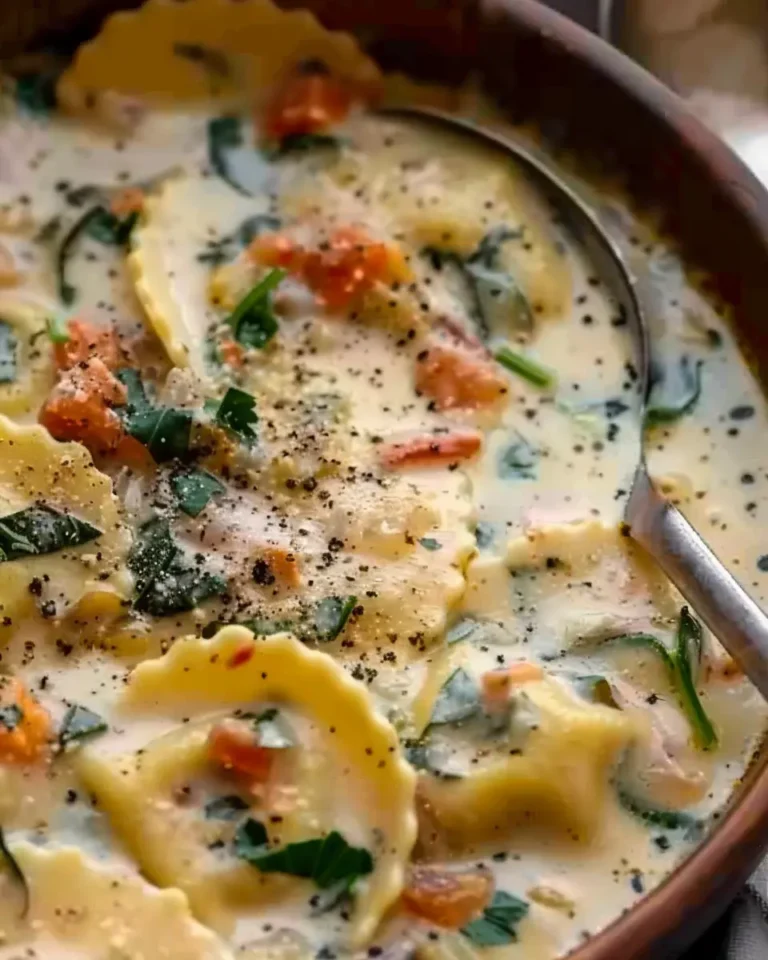 Creamy Tuscan Ravioli Soup