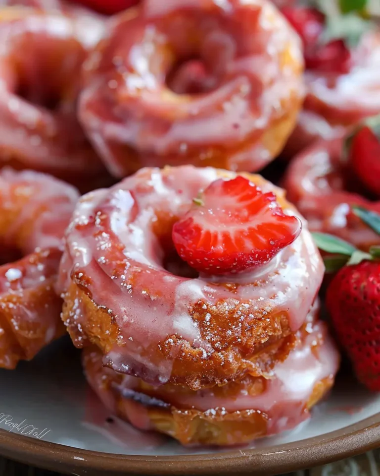 Strawberry Glazed French Crullers