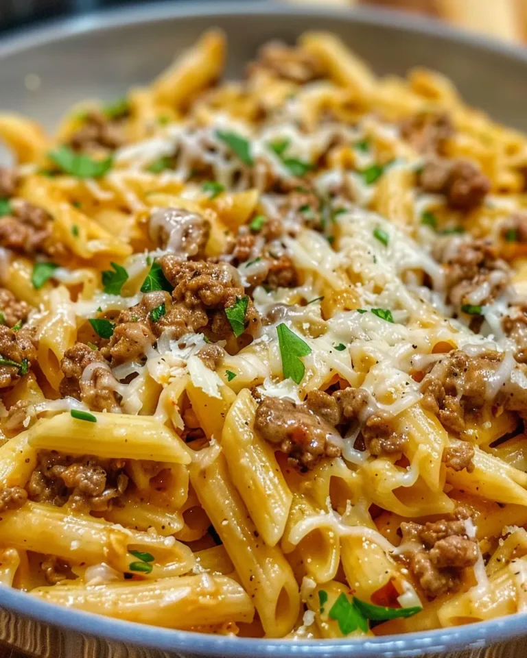 Creamy High Protein Beef Pasta