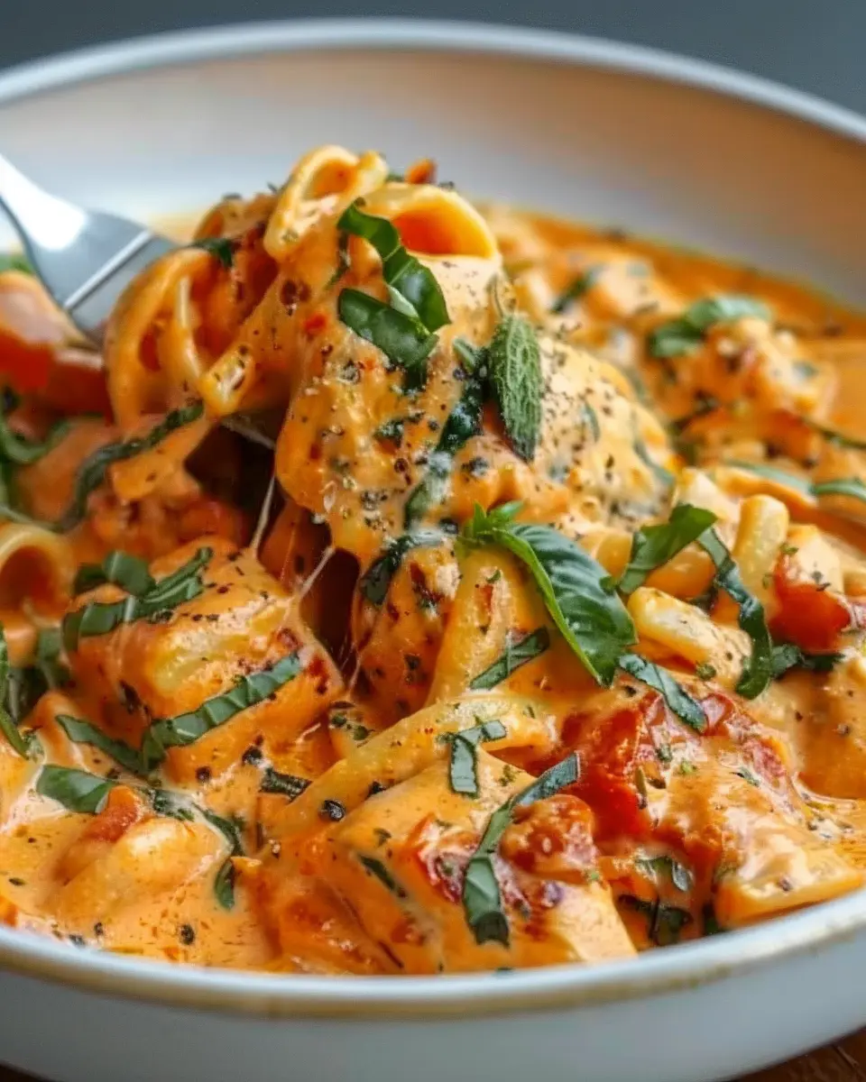 Creamy Tomato Garlic Pasta with Turkey Bacon: A Cozy Delight