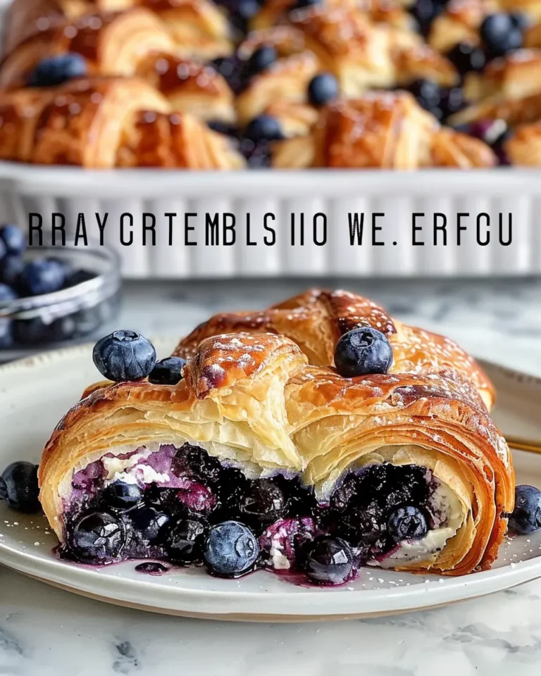 Blueberry Cream Cheese Croissant Casserole