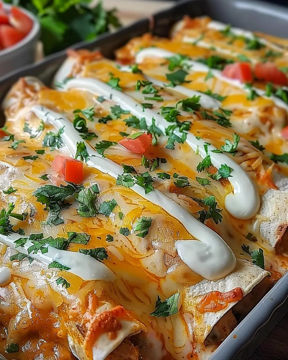 Indulgent Queso Chicken Enchiladas with Turkey Bacon Delight