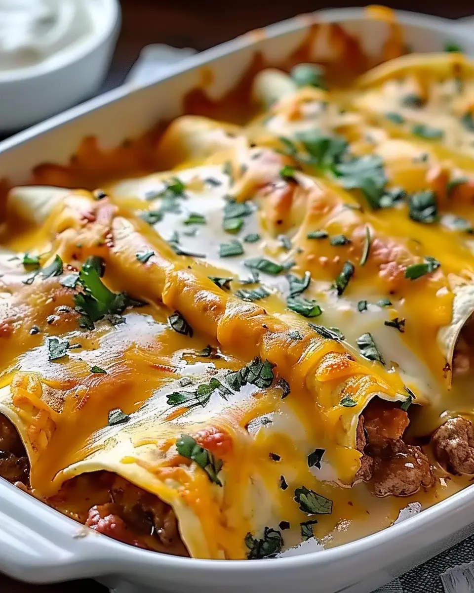 Delicious Breakfast Enchiladas with Turkey Bacon and Chicken Ham