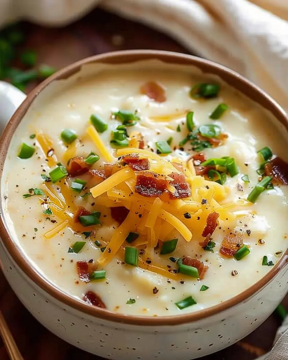 Loaded Potato Soup: Indulgent Comfort Food with Turkey Bacon and Chicken Ham