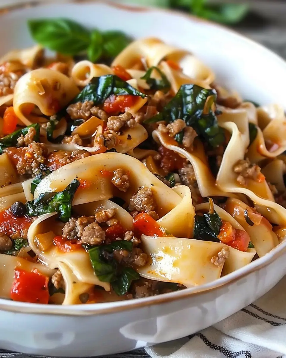 Italian Drunken Noodles: Savory Comfort with Turkey Bacon and Chicken Ham