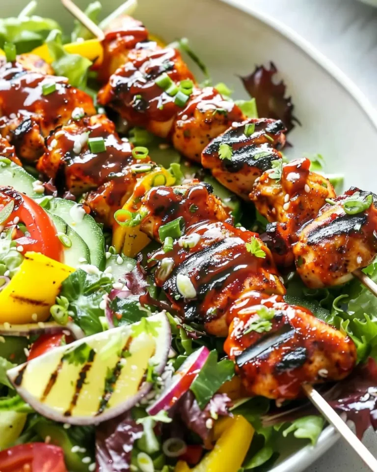 BBQ Chicken Skewer Salad