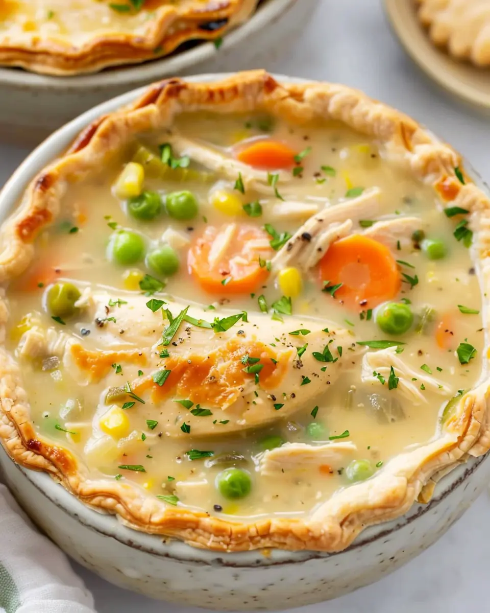 Chicken Pot Pie Soup: Easy Comfort in Every Bowl with Turkey Bacon