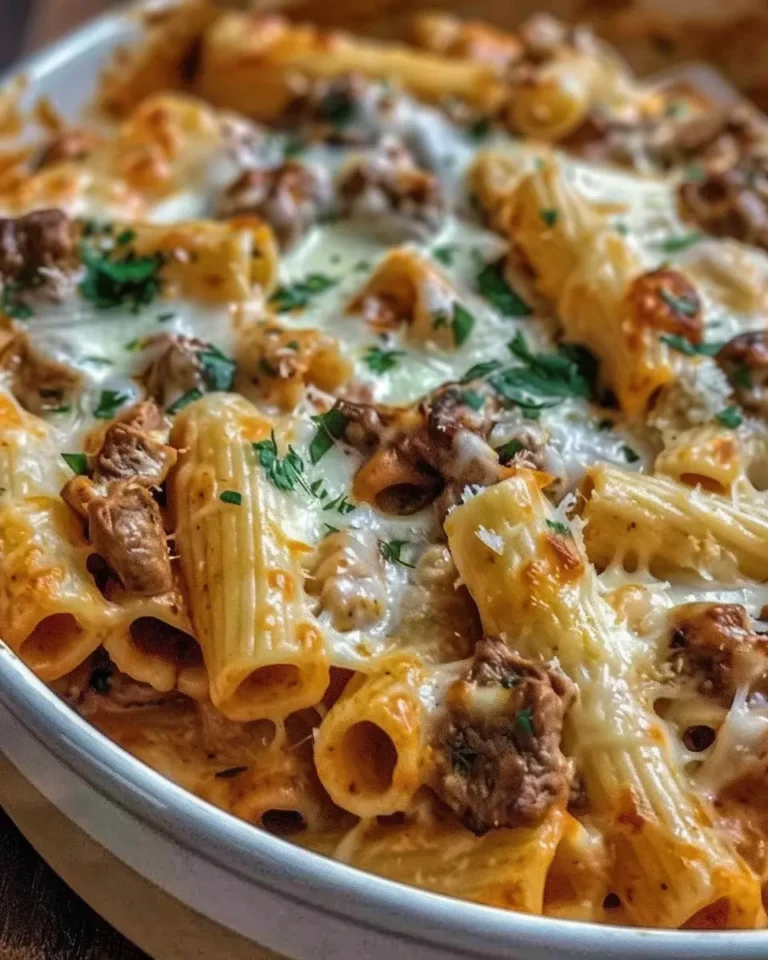 Creamy Parmesan Beef Rigatoni