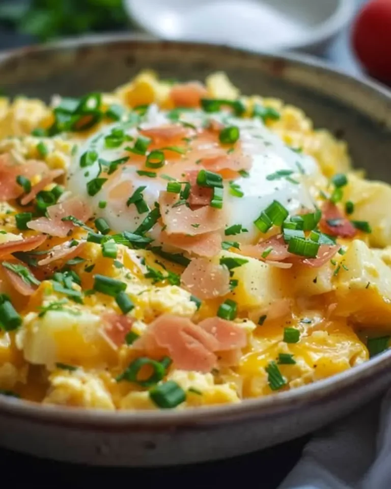 Cheesy Potato Egg Scramble