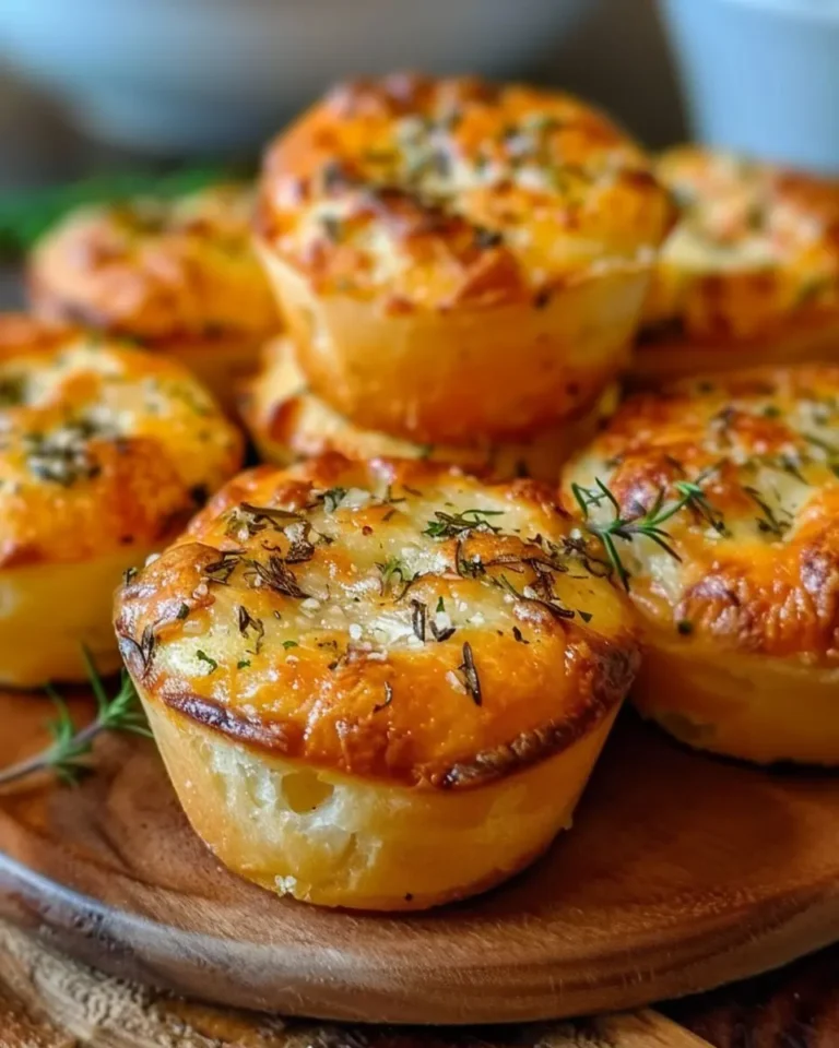 Golden Crust Garlic Rosemary Focaccia Muffins