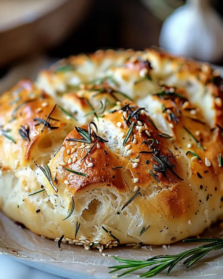 Easy Roasted Garlic Rosemary Artisan Bread